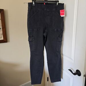 NWT Spanx Stretch Twill Ankle Cargo Pant Washed Black / Regular / 1X